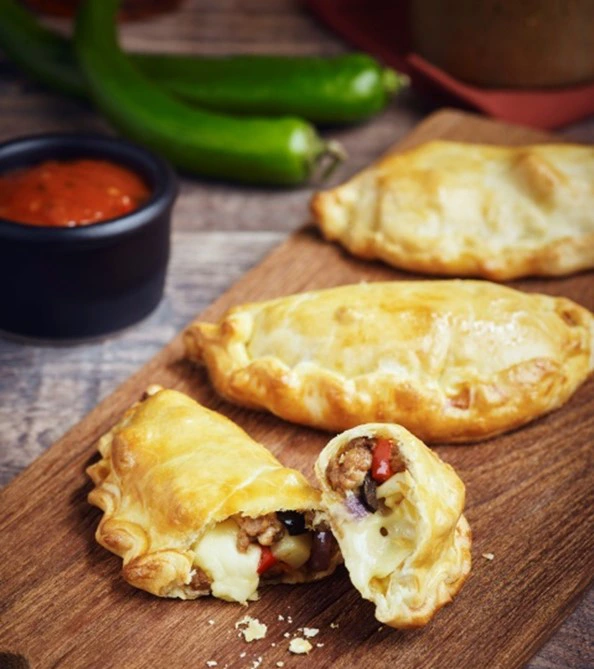 Pork Empanadas with Saint Angel Original